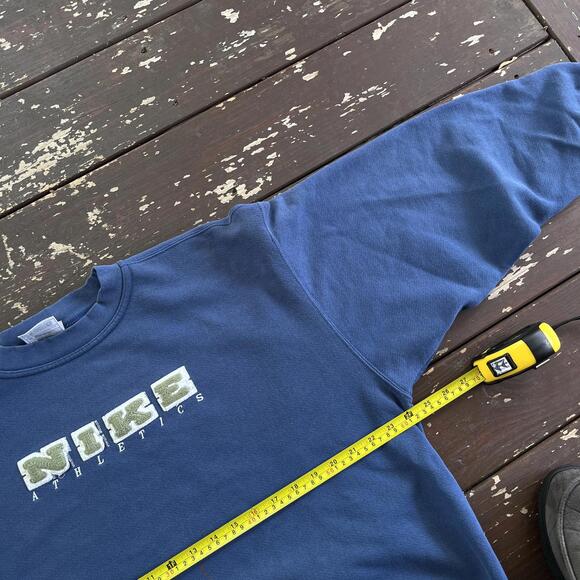 (L) Vintage 90s Y2K Nike Crewneck Sweatshirt Embroidered Spellout - Picture 4 of 6